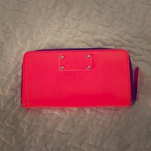 EUC Kate Spade Neon Orange/Pink Wallet